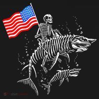 Skeleton Ride Shark 4th Of July Polo thumb 3