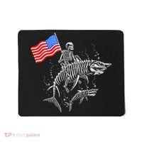 Skeleton Ride Shark 4th Of July Mousepad thumb 0