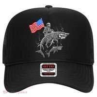 Skeleton Ride Shark 4th Of July Hat thumb 0