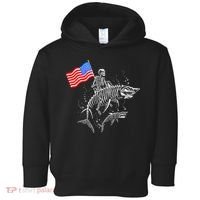Skeleton Ride Shark 4th Of July Toddler Hoodie thumb 0