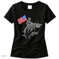 Skeleton Ride Shark 4th Of July Women's T-Shirt thumb 0