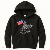 Skeleton Ride Shark 4th Of July Kids Hoodie thumb 0