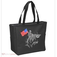 Skeleton Ride Shark 4th Of July Tote Bag thumb 2