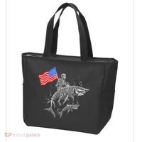 Skeleton Ride Shark 4th Of July Tote Bag thumb 3