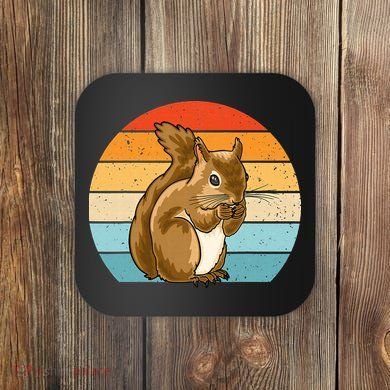 Squirrel Retro Squirrel Squirrel Lover Coaster
