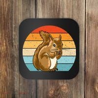 Squirrel Retro Squirrel Squirrel Lover Coaster thumb 0