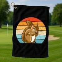 Squirrel Retro Squirrel Squirrel Lover Golf Towel thumb 1