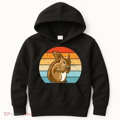 Squirrel Retro Squirrel Squirrel Lover Kids Hoodie