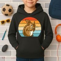 Squirrel Retro Squirrel Squirrel Lover Kids Hoodie thumb 2
