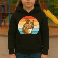 Squirrel Retro Squirrel Squirrel Lover Kids Hoodie thumb 3