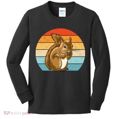Squirrel Retro Squirrel Squirrel Lover Kids Long Sleeve Shirt