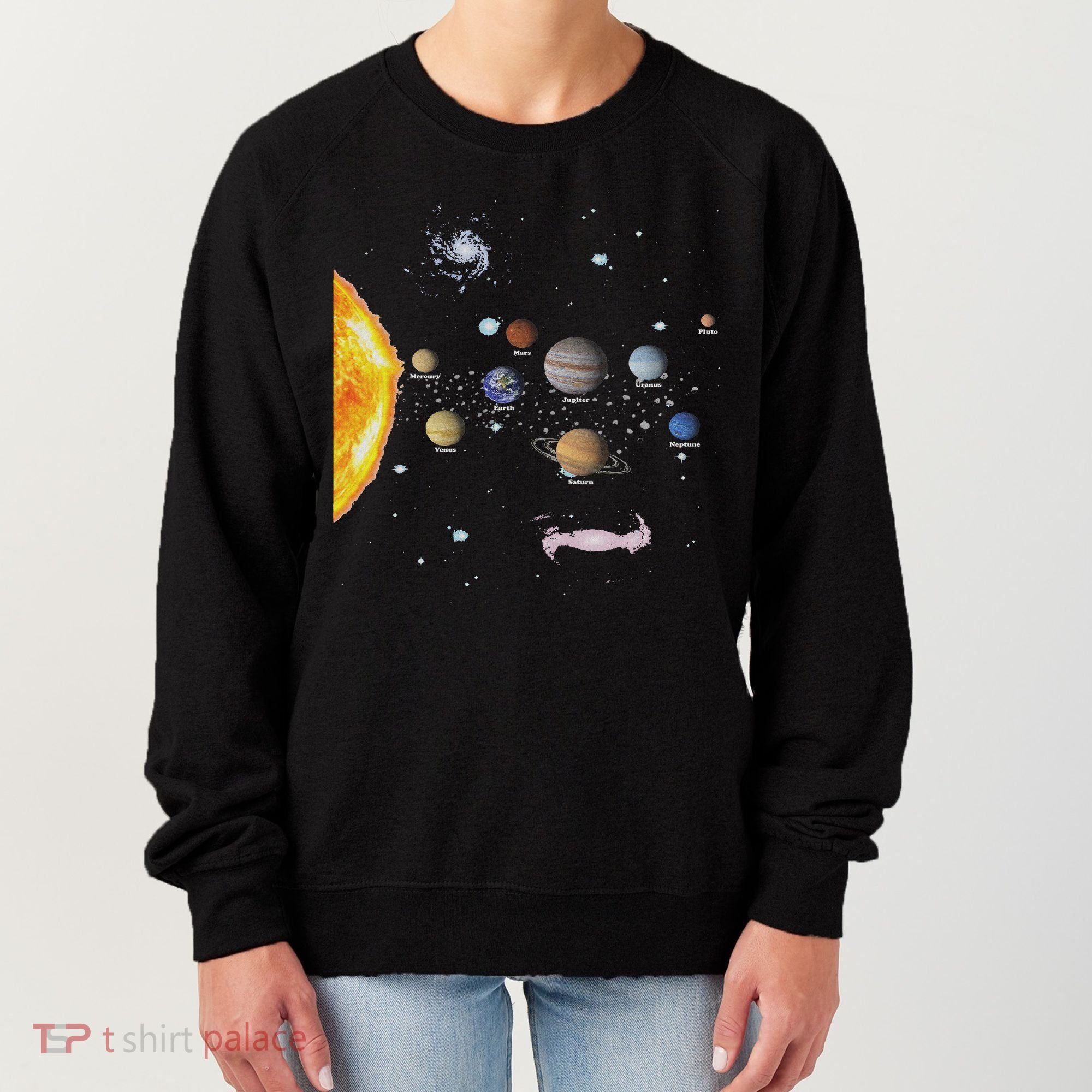 Stem Realistic Space Solar System Women's Sweatshirt