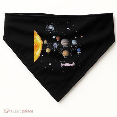 Stem Realistic Space Solar System USA-Made Doggie Bandana