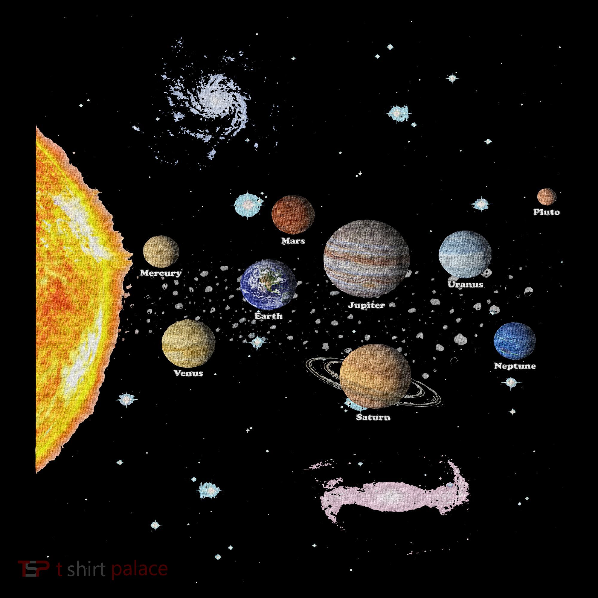 Stem Realistic Space Solar System USA-Made Doggie Bandana