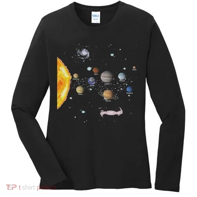 Stem Realistic Space Solar System Women's Long Sleeve Shirt