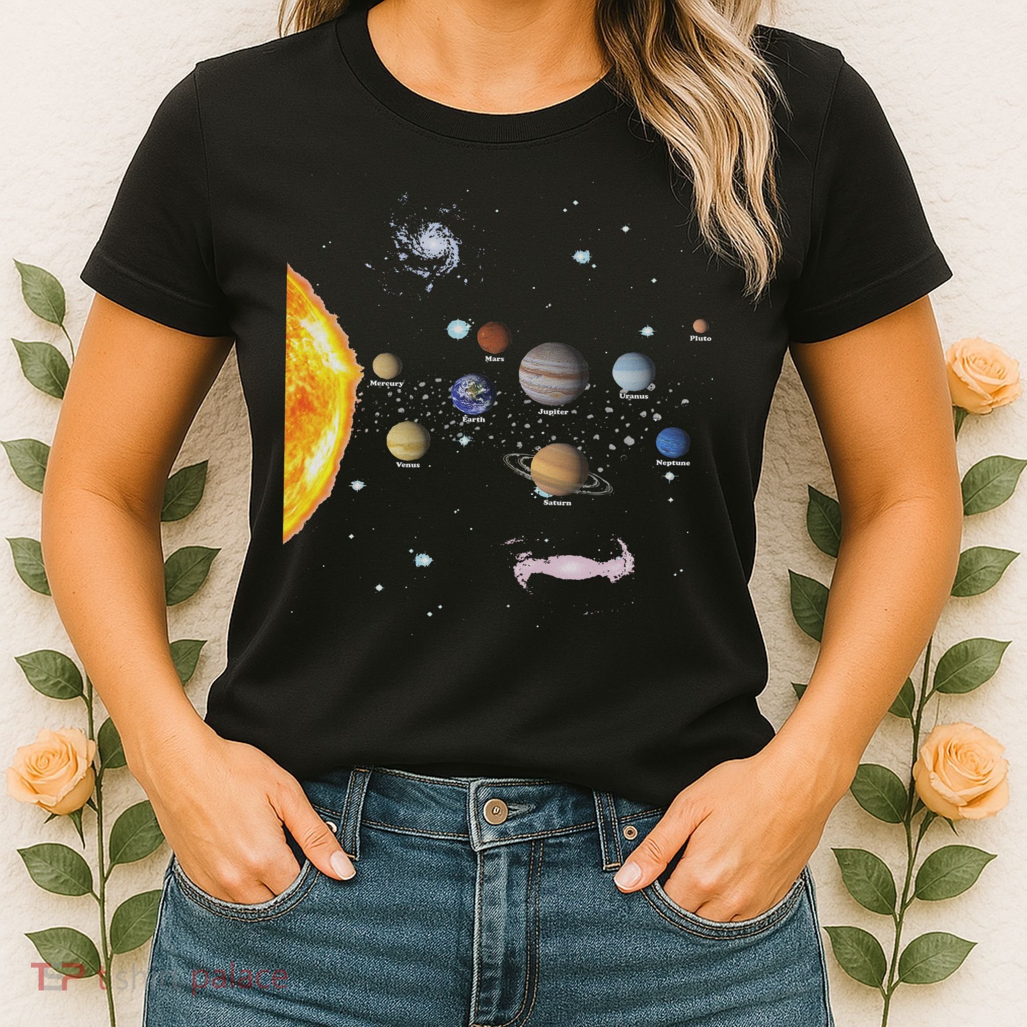 Stem Realistic Space Solar System Women's T-Shirt