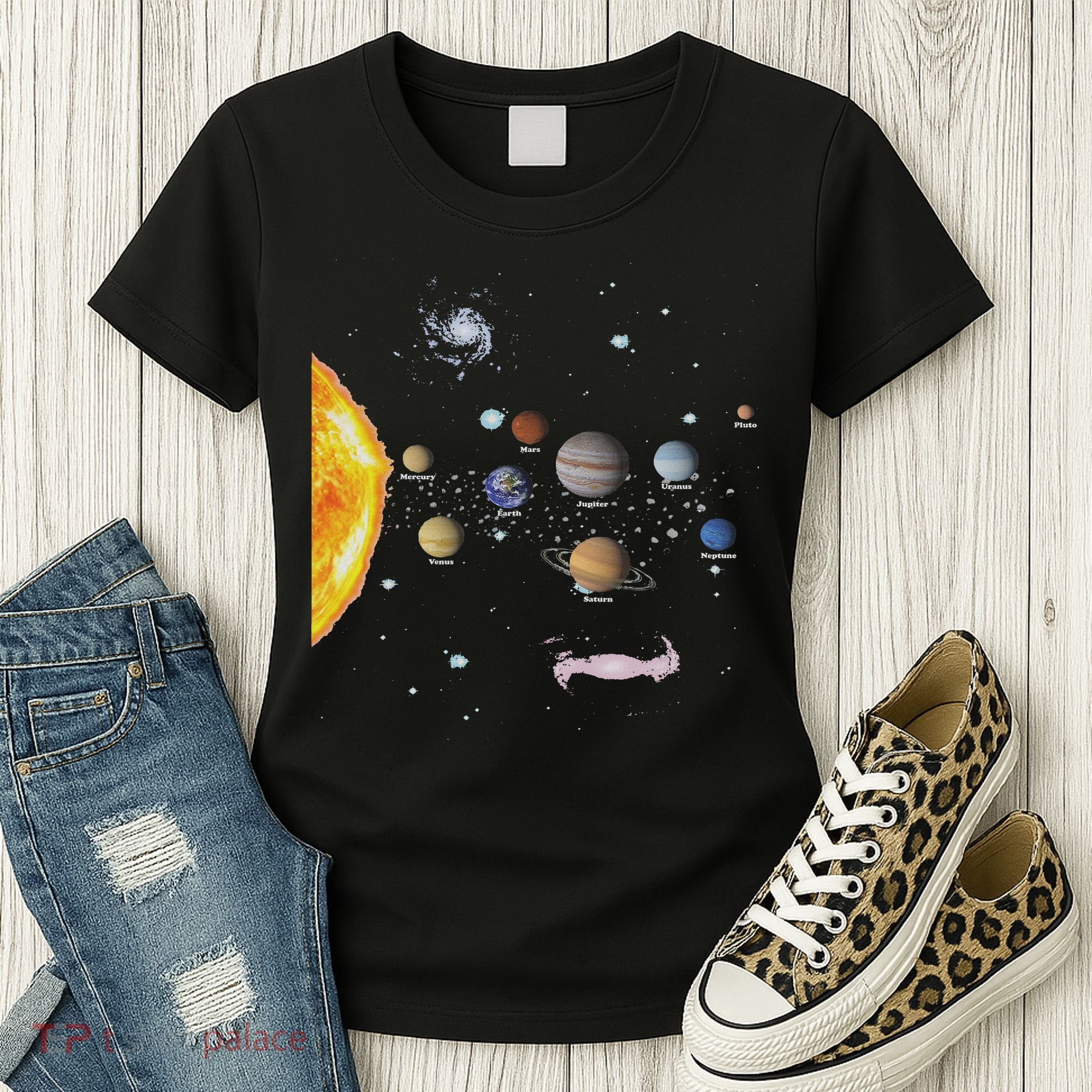 Stem Realistic Space Solar System Women's T-Shirt