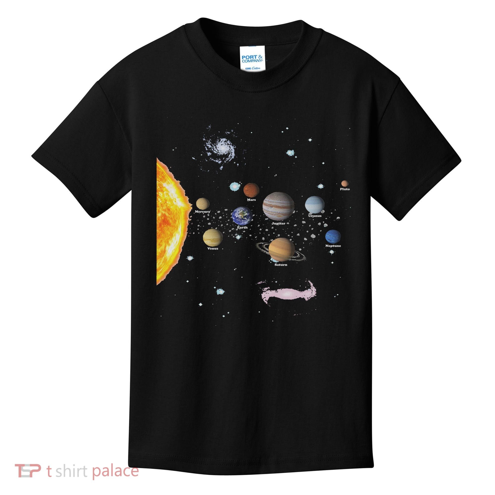 Stem Realistic Space Solar System Kids T-Shirt