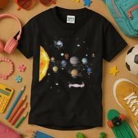 Stem Realistic Space Solar System Kids T-Shirt thumb 3