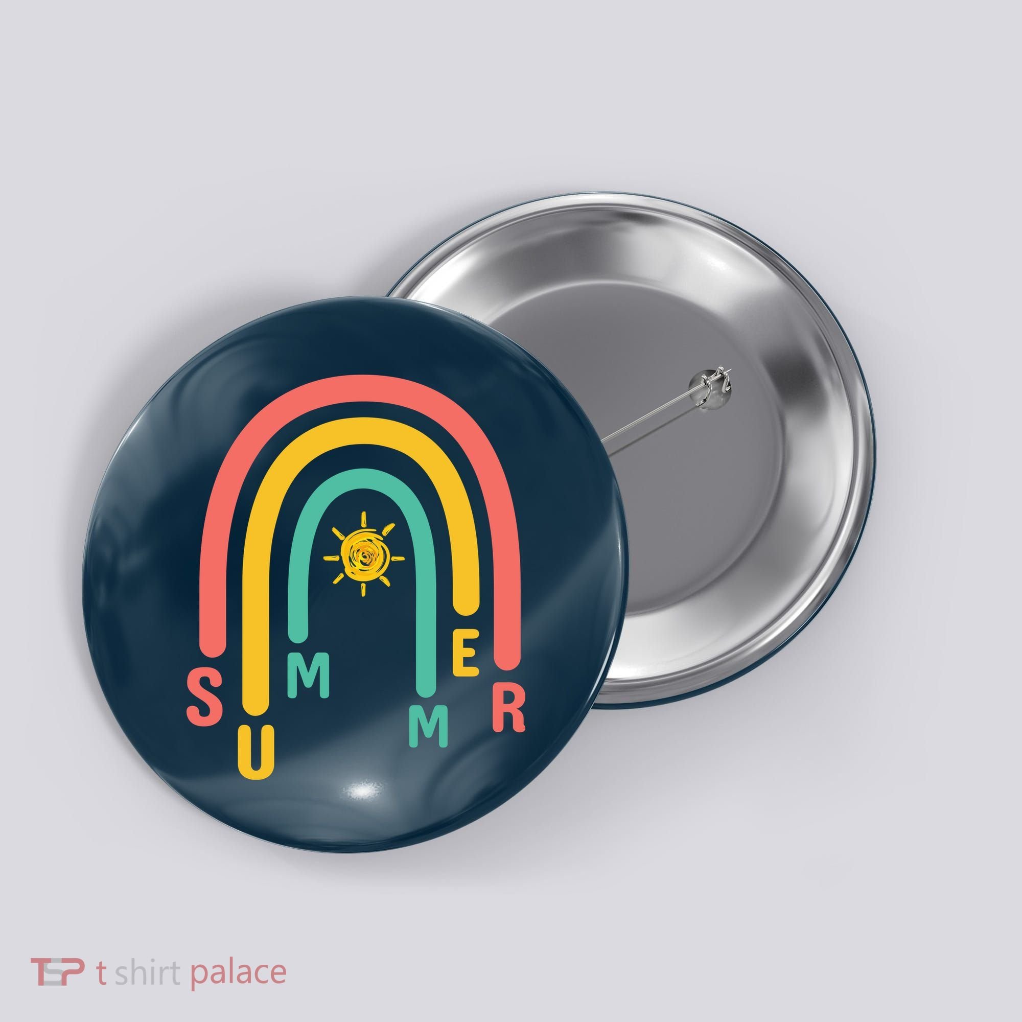 Summer Rainbow Sunshine Cute Button