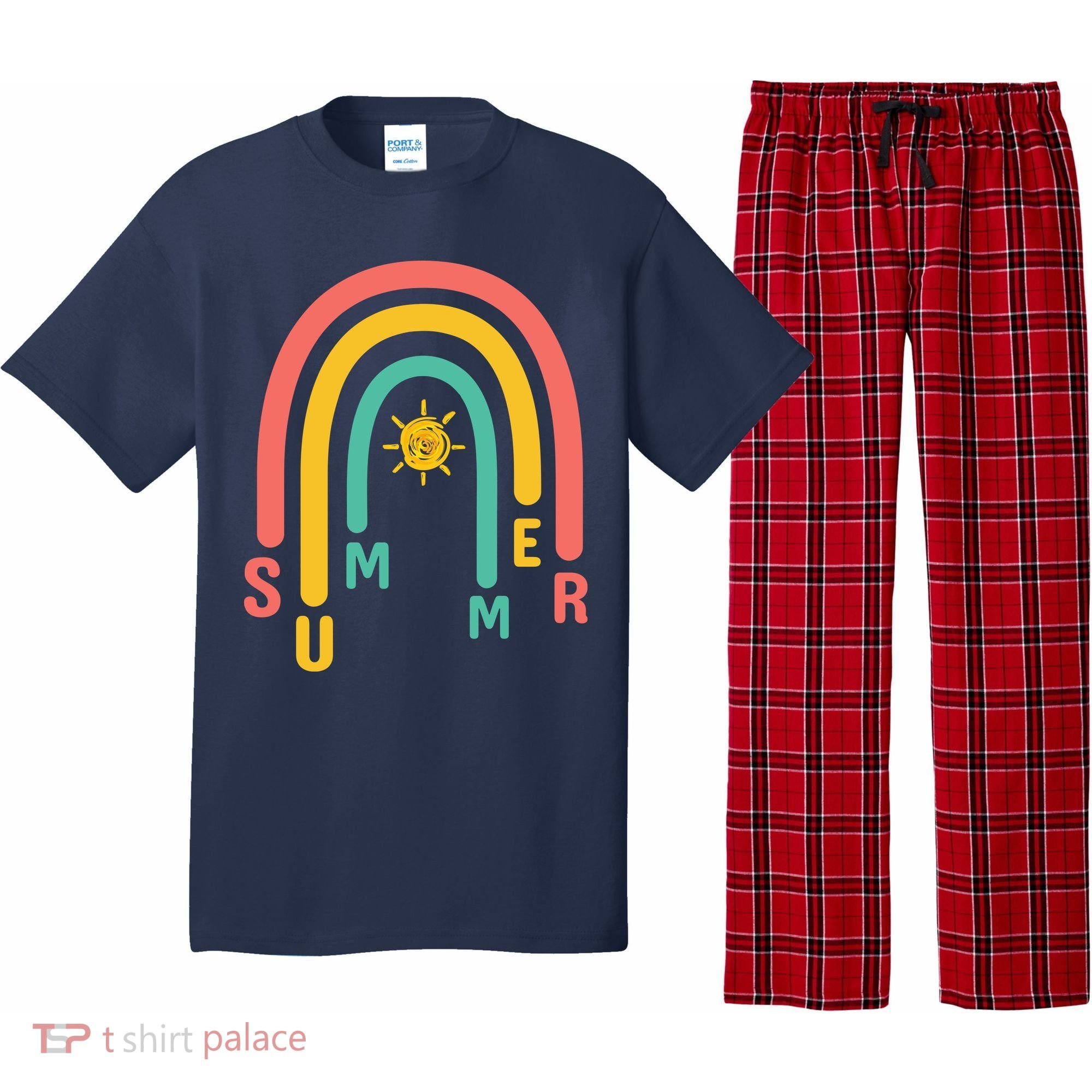 Summer Rainbow Sunshine Cute Pajama Set
