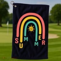 Summer Rainbow Sunshine Cute Golf Towel thumb 1