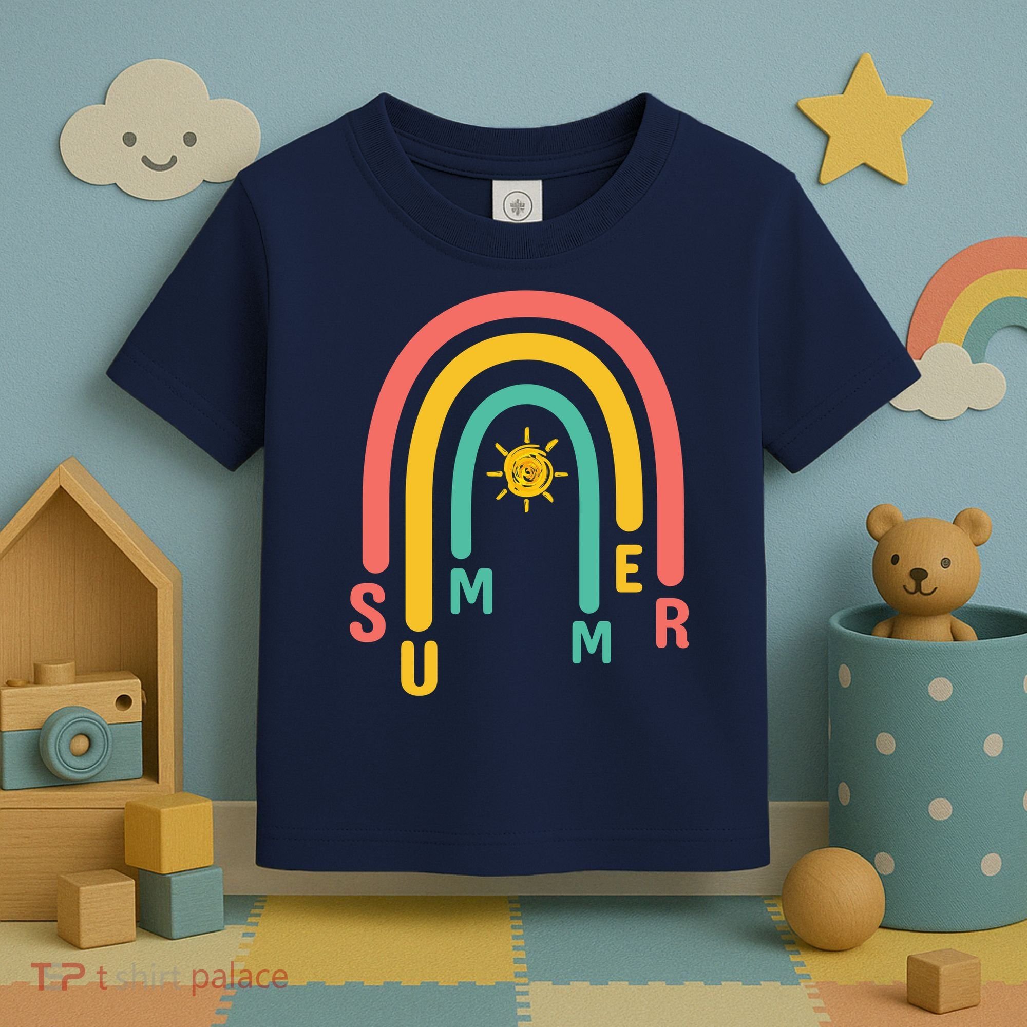 Summer Rainbow Sunshine Cute Toddler T-Shirt