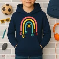 Summer Rainbow Sunshine Cute Kids Hoodie thumb 2