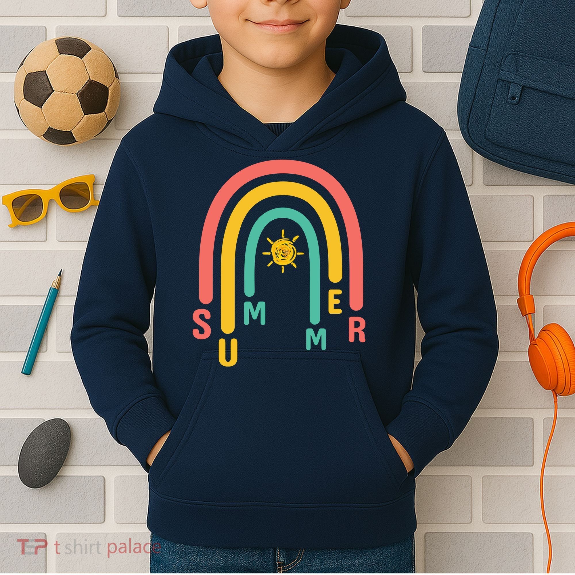 Summer Rainbow Sunshine Cute Kids Hoodie
