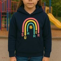 Summer Rainbow Sunshine Cute Kids Hoodie thumb 3