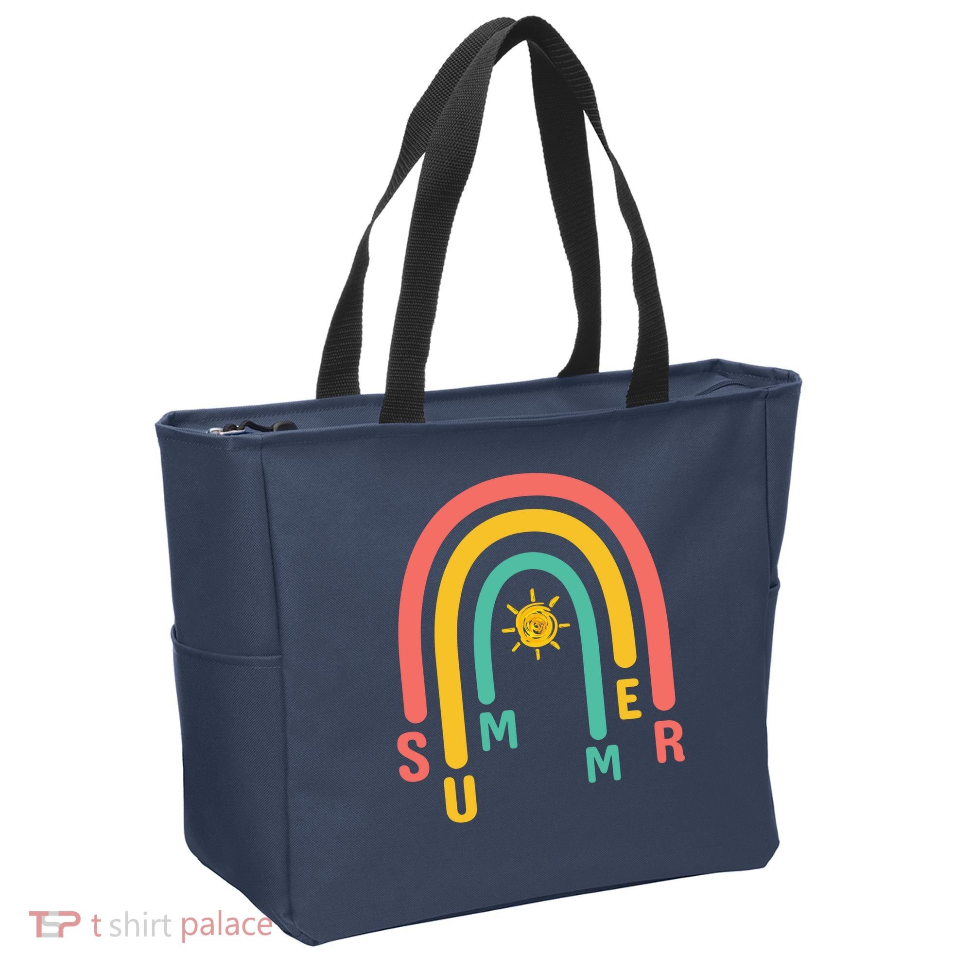 Summer Rainbow Sunshine Cute Tote Bag