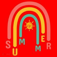 Summer Rainbow Sunshine Cute Santa Hat thumb 1