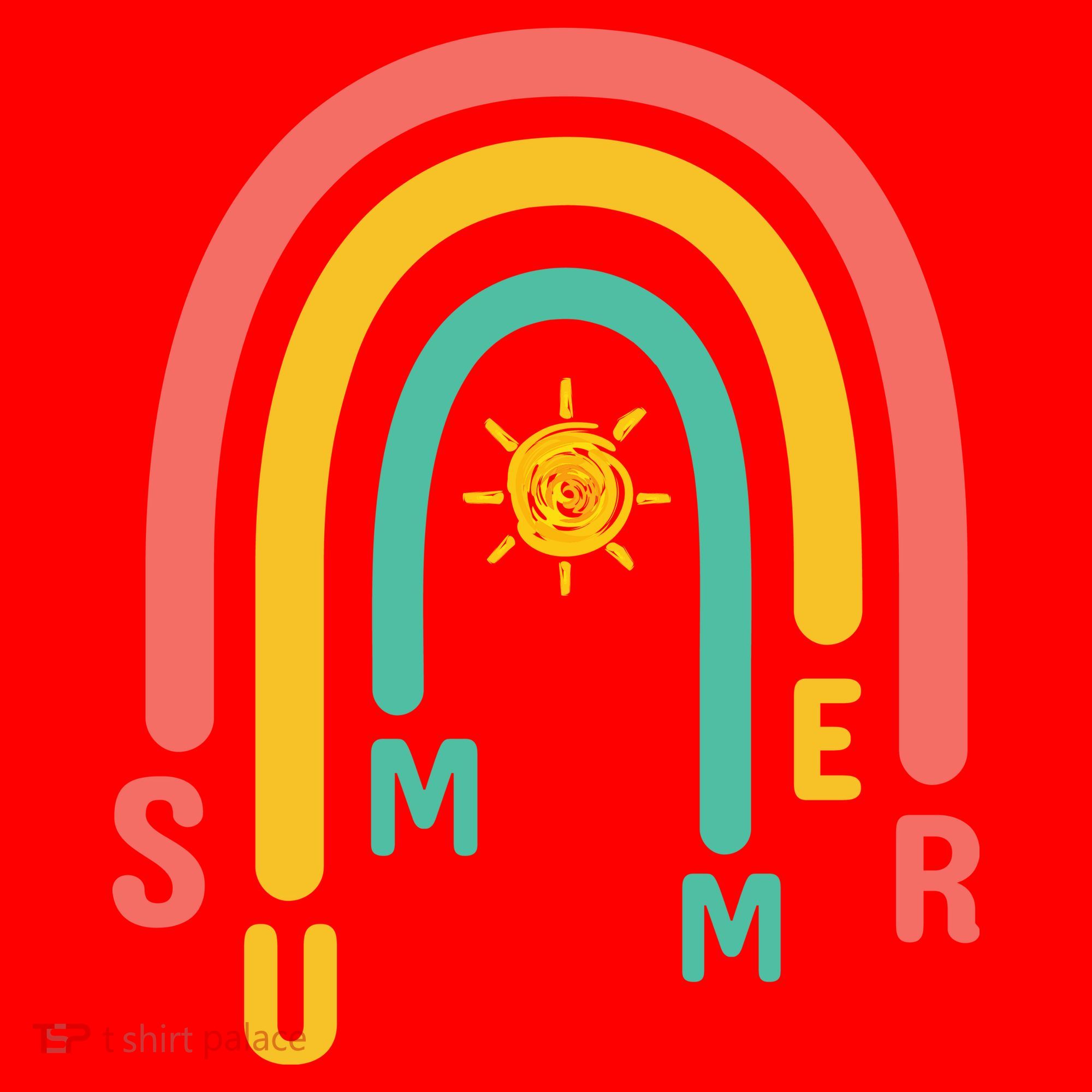 Summer Rainbow Sunshine Cute Santa Hat