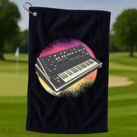 Synthesizer Retro Golf Towel thumb 1