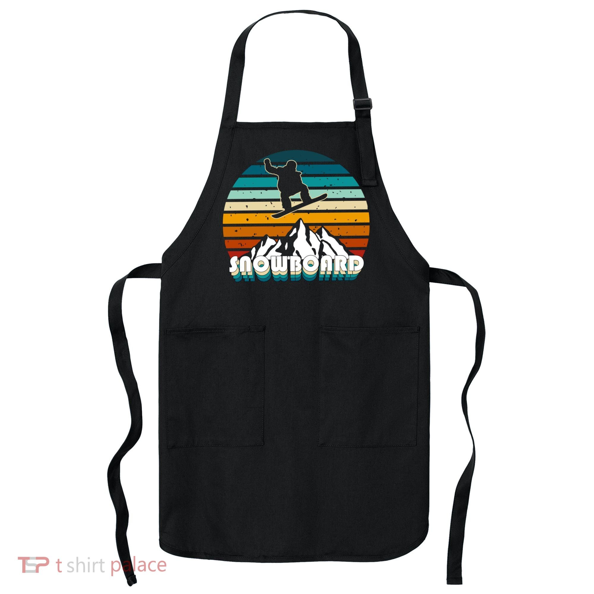 Snowboard Retro Sunset Apron