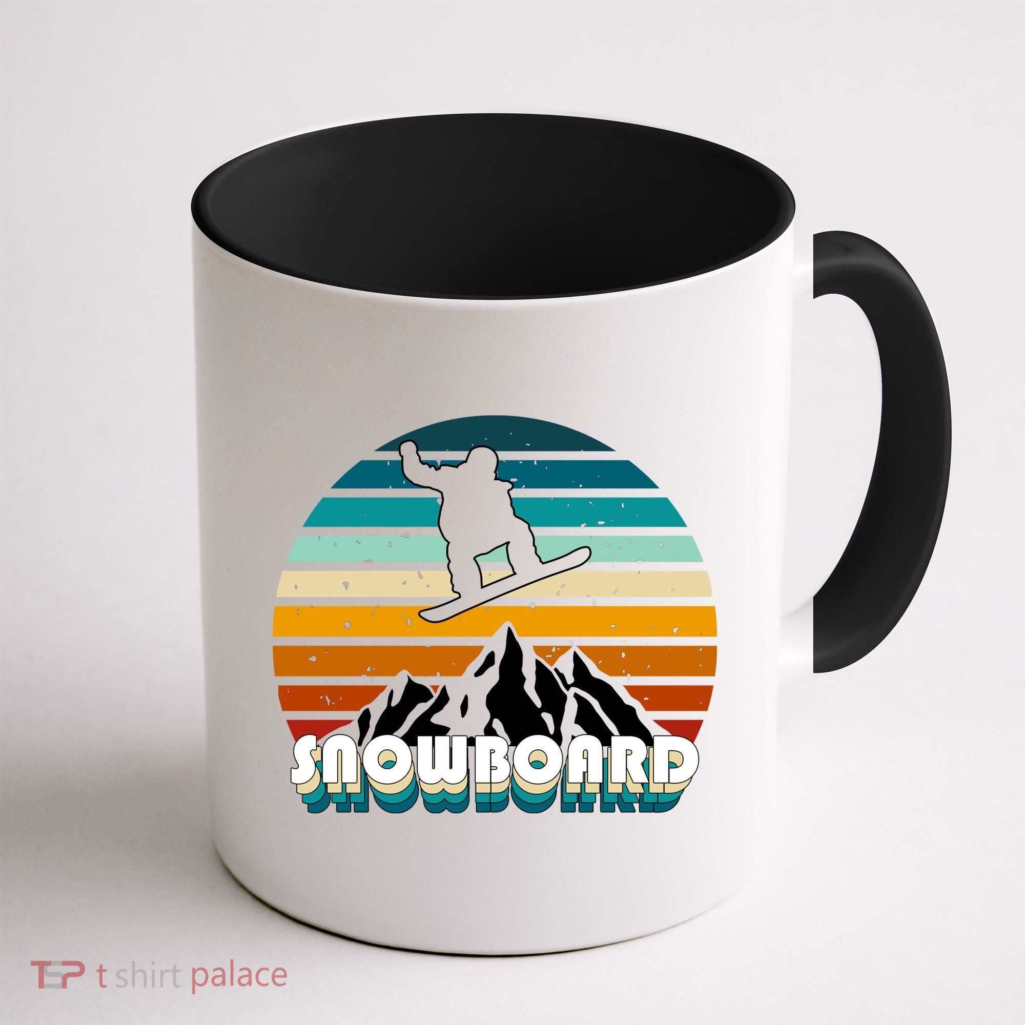 Snowboard Retro Sunset Coffee Mug