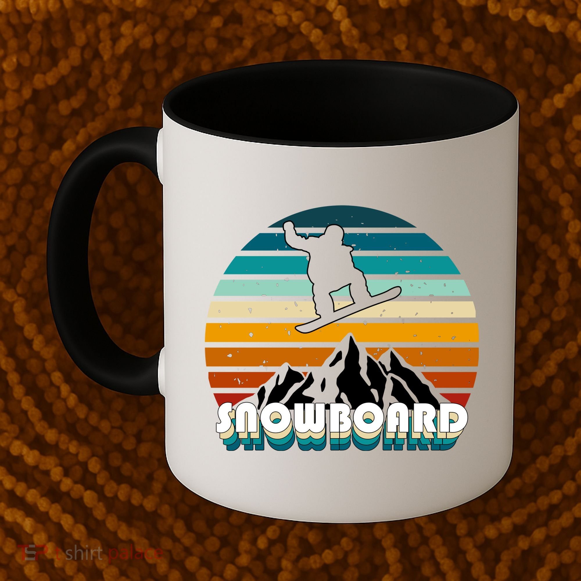 Snowboard Retro Sunset Coffee Mug
