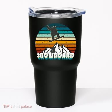 Snowboard Retro Sunset Tumbler