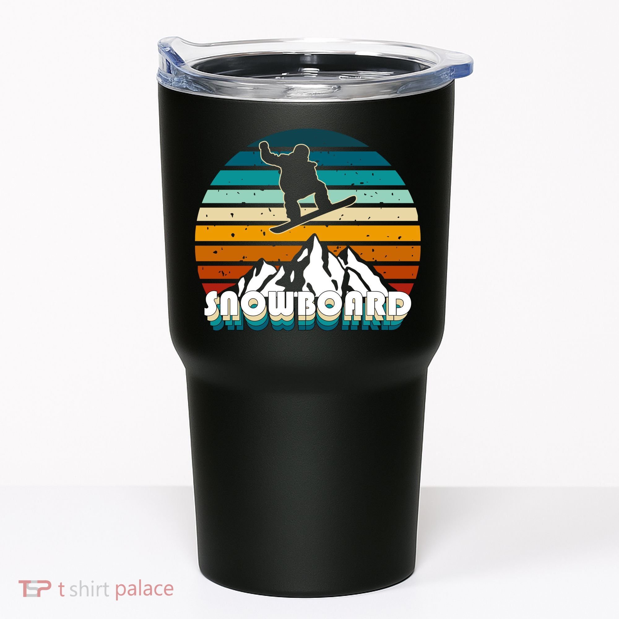 Snowboard Retro Sunset Tumbler