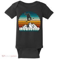 Snowboard Retro Sunset Baby Bodysuit thumb 0