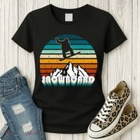 Snowboard Retro Sunset Women's T-Shirt thumb 3