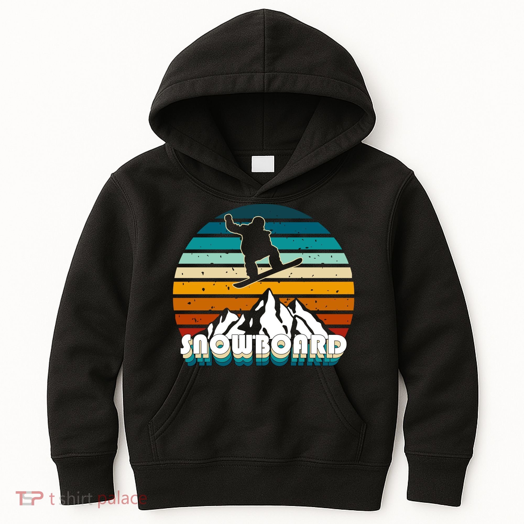 Snowboard Retro Sunset Kids Hoodie