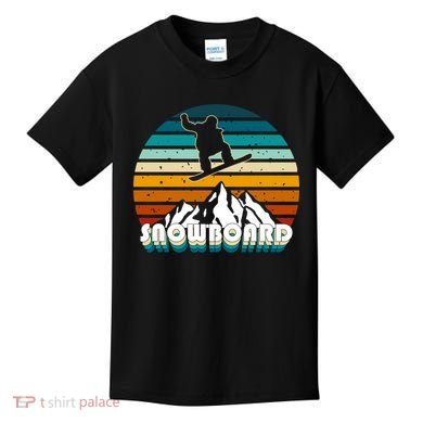Snowboard Retro Sunset Kids T-Shirt