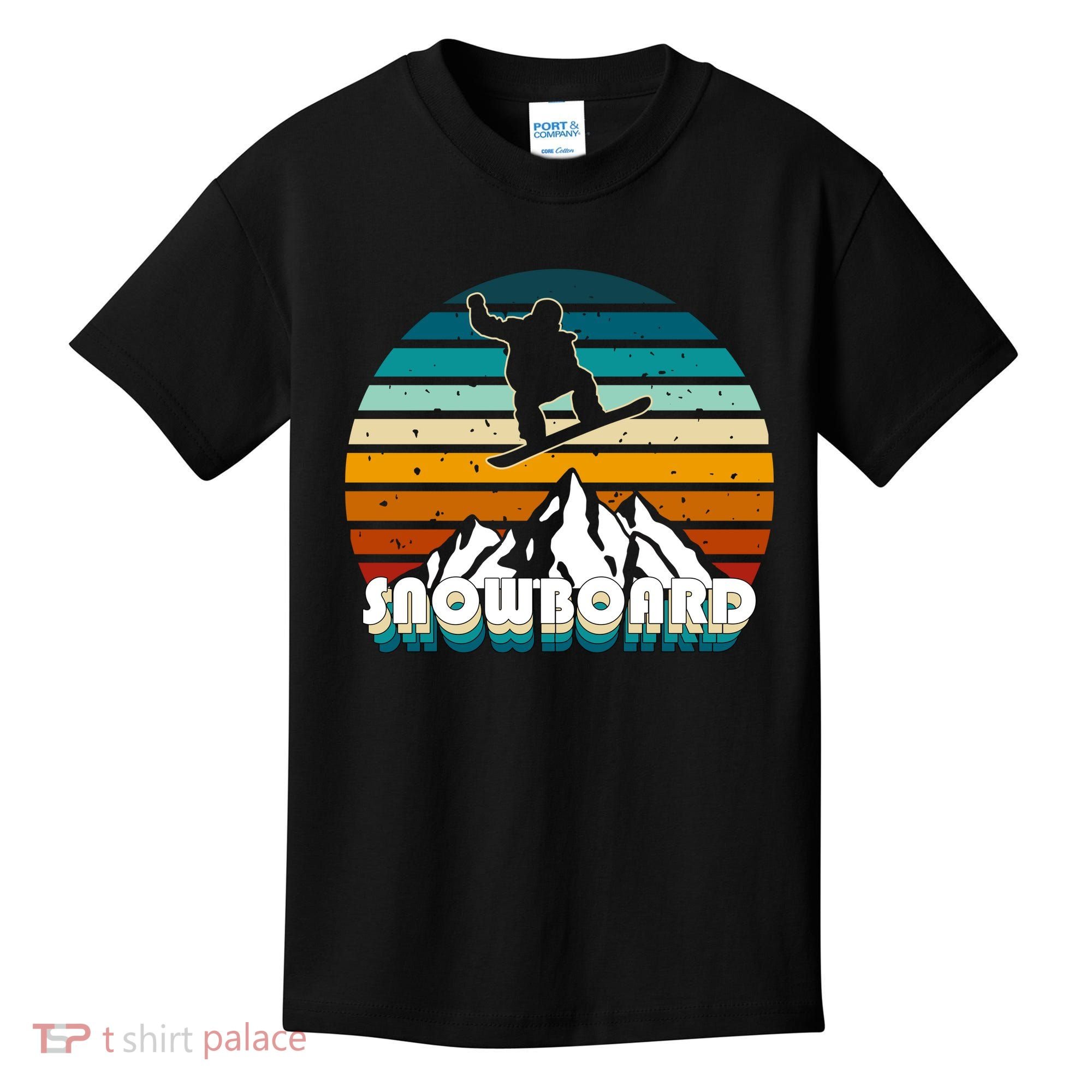 Snowboard Retro Sunset Kids T-Shirt