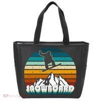 Snowboard Retro Sunset Tote Bag thumb 0