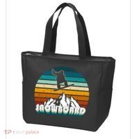 Snowboard Retro Sunset Tote Bag thumb 3