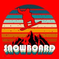 Snowboard Retro Sunset Santa Hat thumb 1