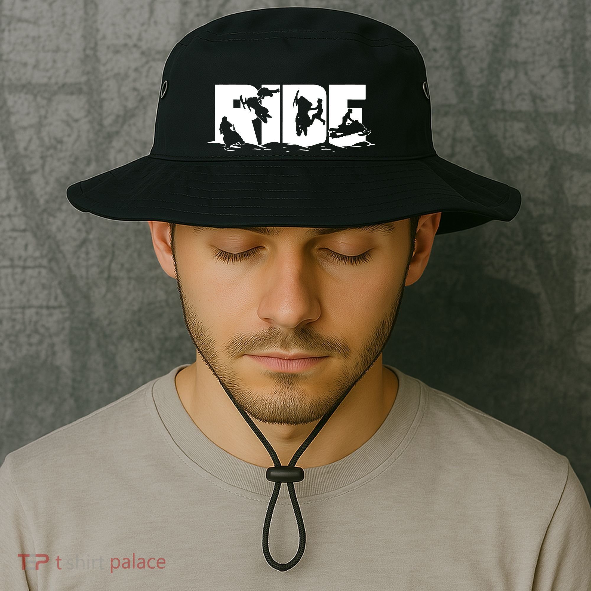 Snowmobile Ride Snowmobiling Winter Sport Bucket Hat