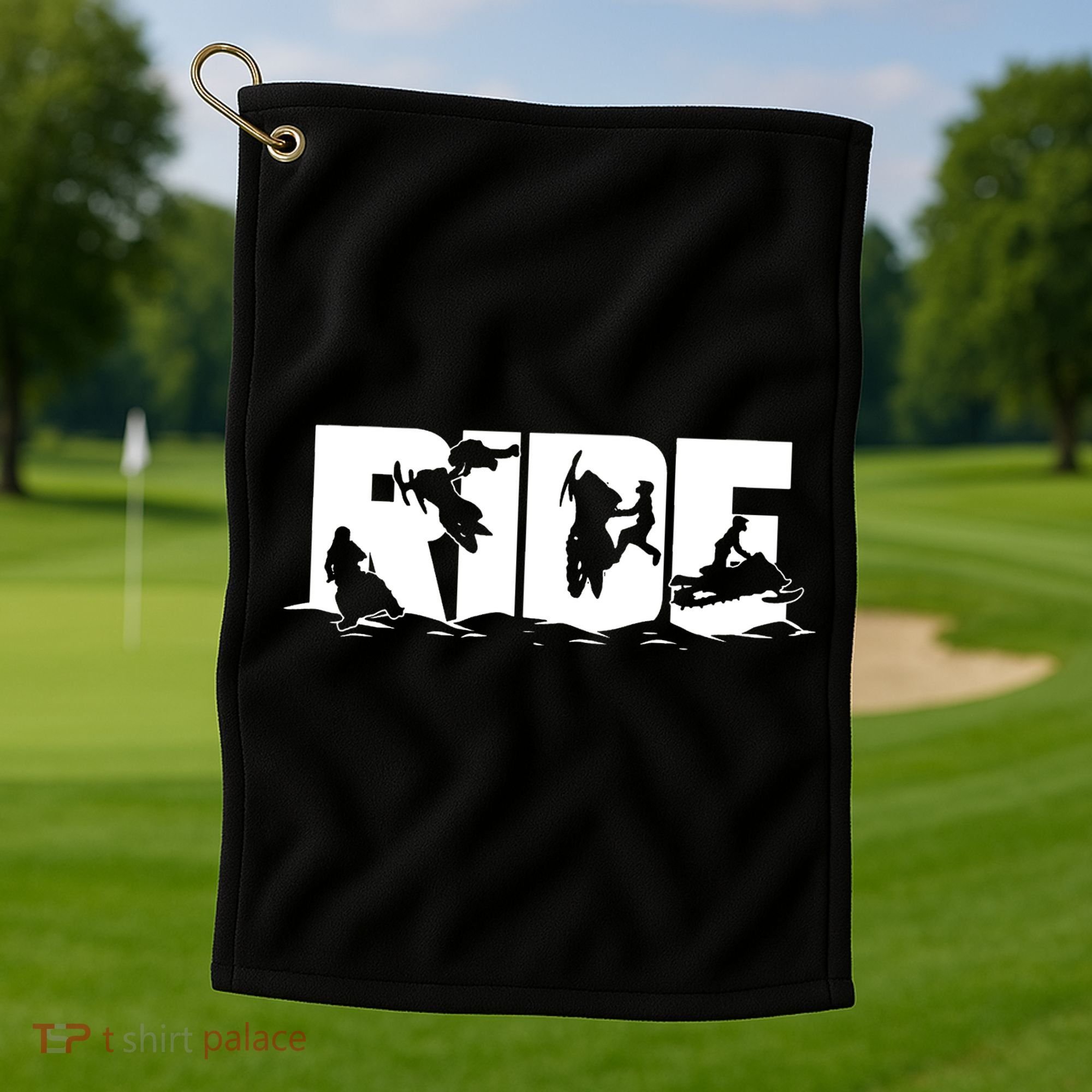 Snowmobile Ride Snowmobiling Winter Sport Golf Towel