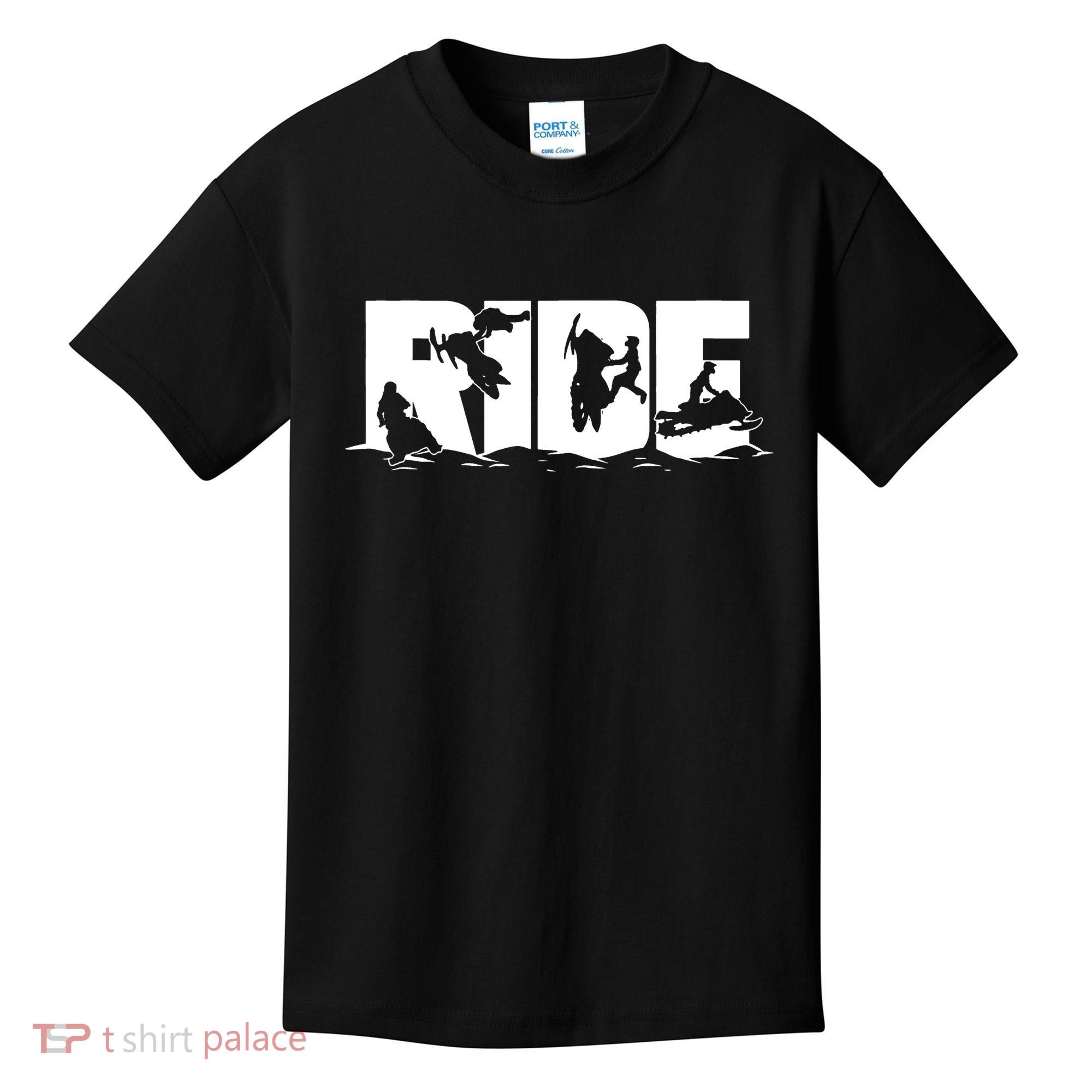 Snowmobile Ride Snowmobiling Winter Sport Kids T-Shirt